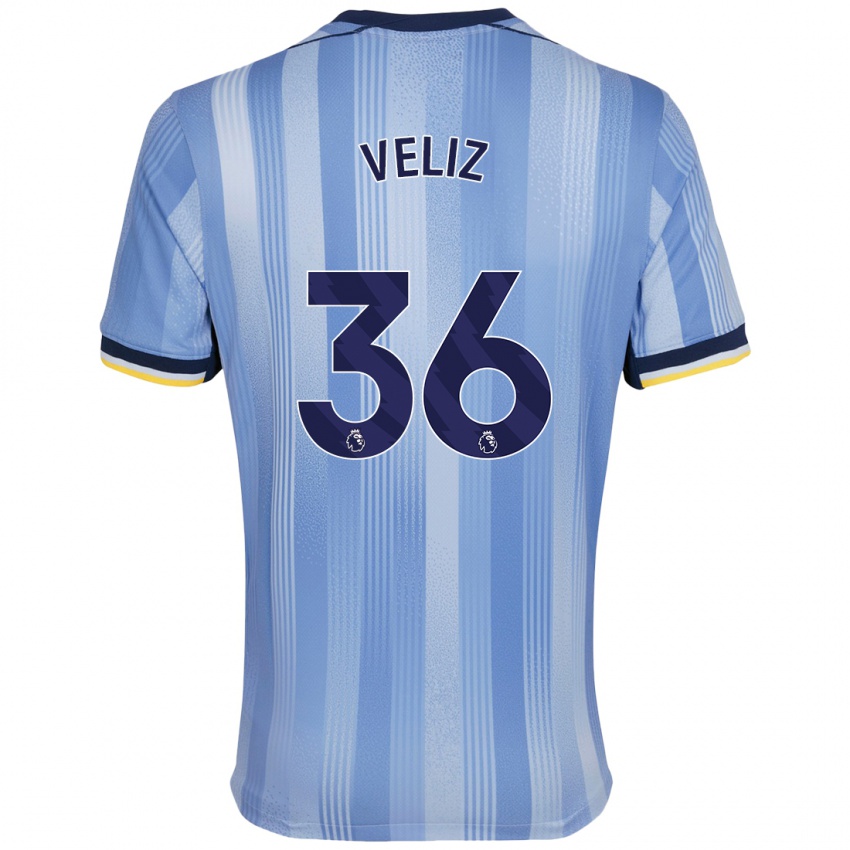 Niño Camiseta Alejo Véliz #36 Azul Claro 2ª Equipación 2024/25 La Camisa Argentina