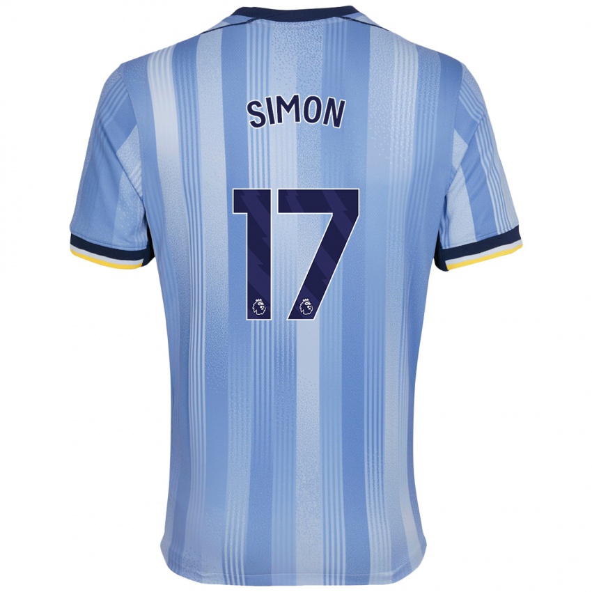 Niño Camiseta Kyah Simon #17 Azul Claro 2ª Equipación 2024/25 La Camisa Argentina