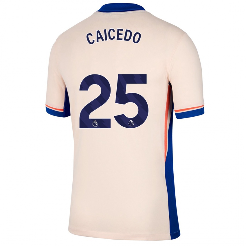 Niño Camiseta Moisés Caicedo #25 Beige Claro 2ª Equipación 2024/25 La Camisa Argentina