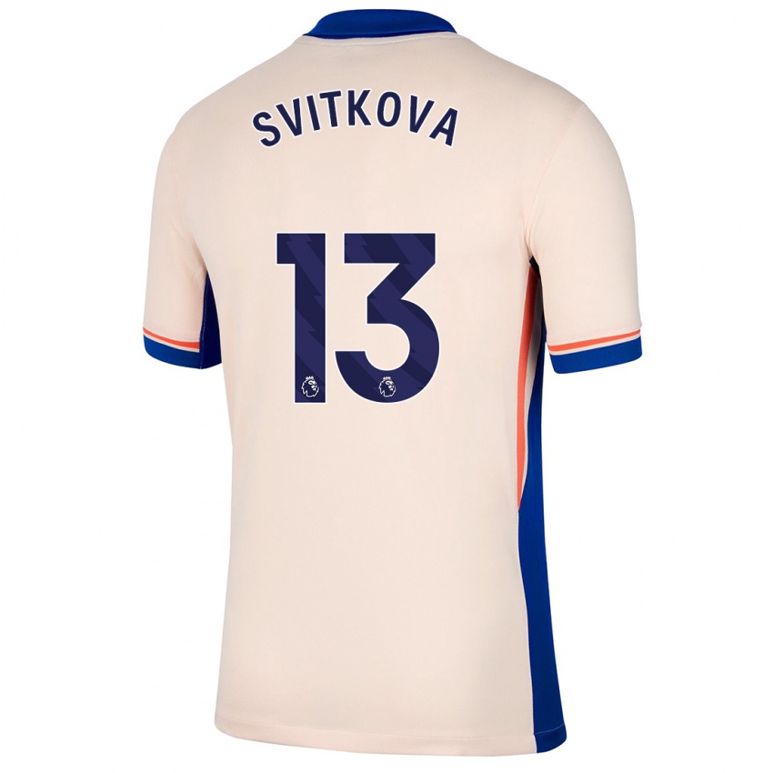 Niño Camiseta Katerina Svitkova #13 Beige Claro 2ª Equipación 2024/25 La Camisa Argentina