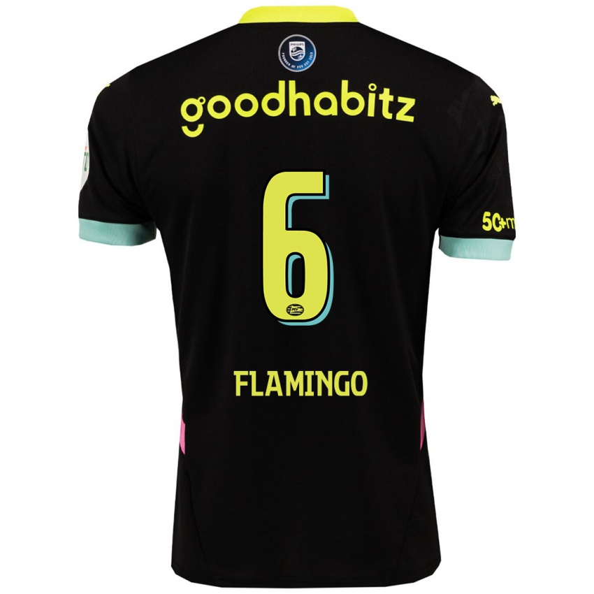 Niño Camiseta Ryan Flamingo #6 Negro Amarillo 2ª Equipación 2024/25 La Camisa Argentina