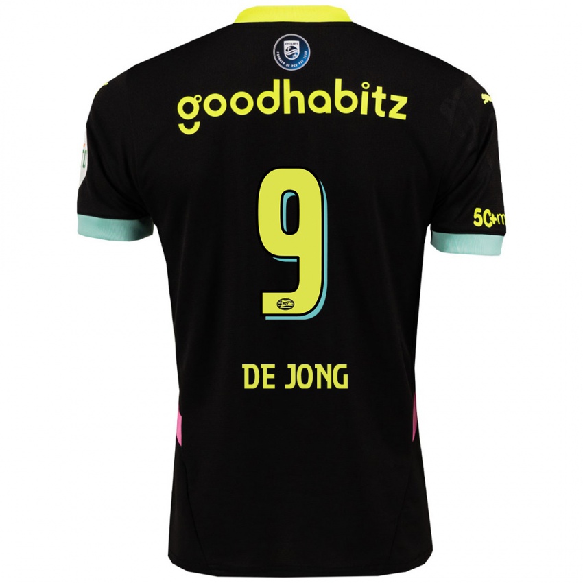 Niño Camiseta Luuk De Jong #9 Negro Amarillo 2ª Equipación 2024/25 La Camisa Argentina