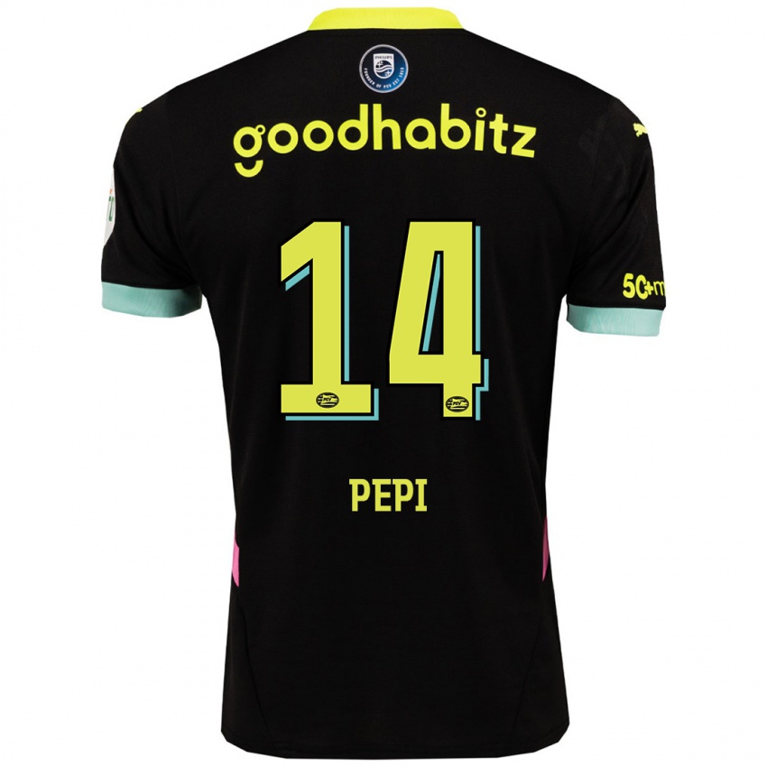 Niño Camiseta Ricardo Pepi #14 Negro Amarillo 2ª Equipación 2024/25 La Camisa Argentina