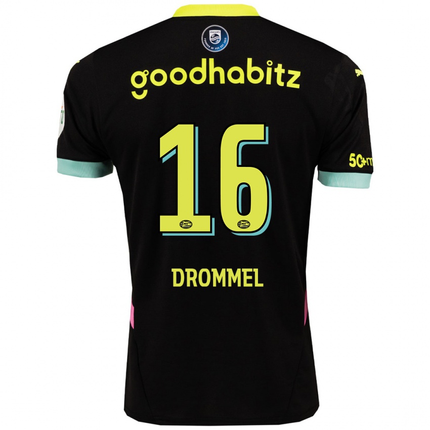 Niño Camiseta Joel Drommel #16 Negro Amarillo 2ª Equipación 2024/25 La Camisa Argentina