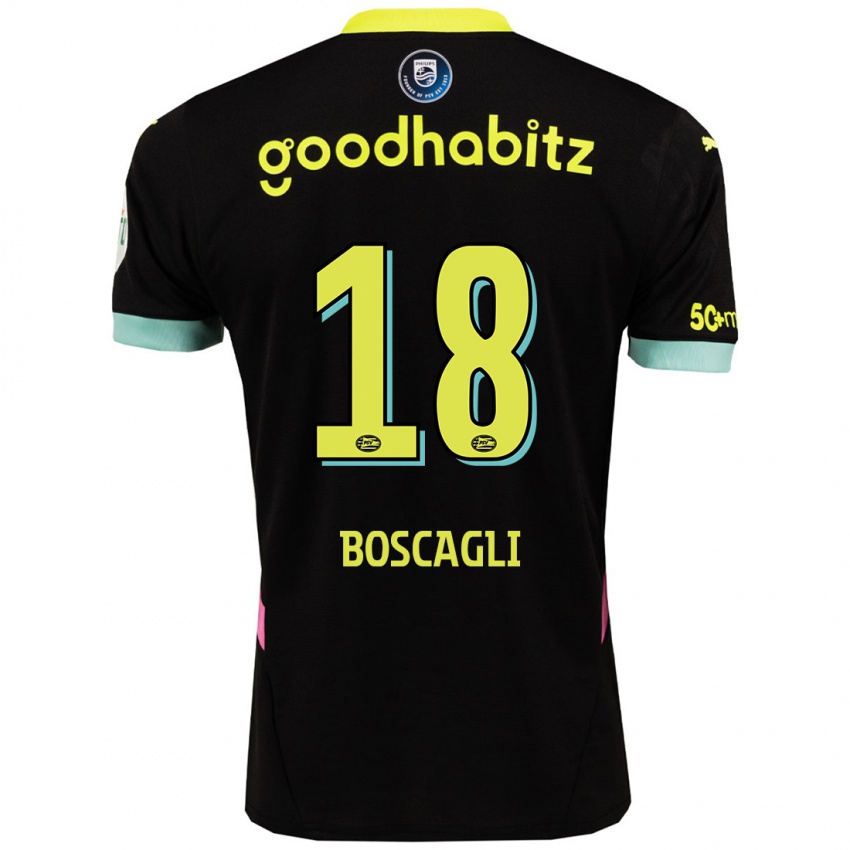 Niño Camiseta Olivier Boscagli #18 Negro Amarillo 2ª Equipación 2024/25 La Camisa Argentina