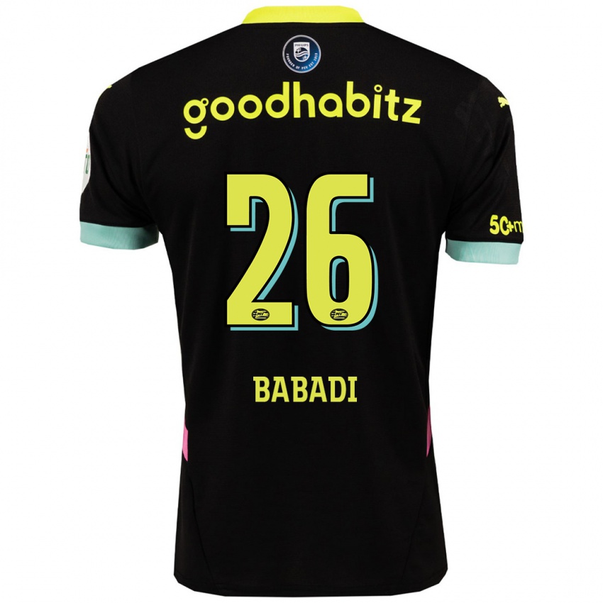 Niño Camiseta Isaac Babadi #26 Negro Amarillo 2ª Equipación 2024/25 La Camisa Argentina