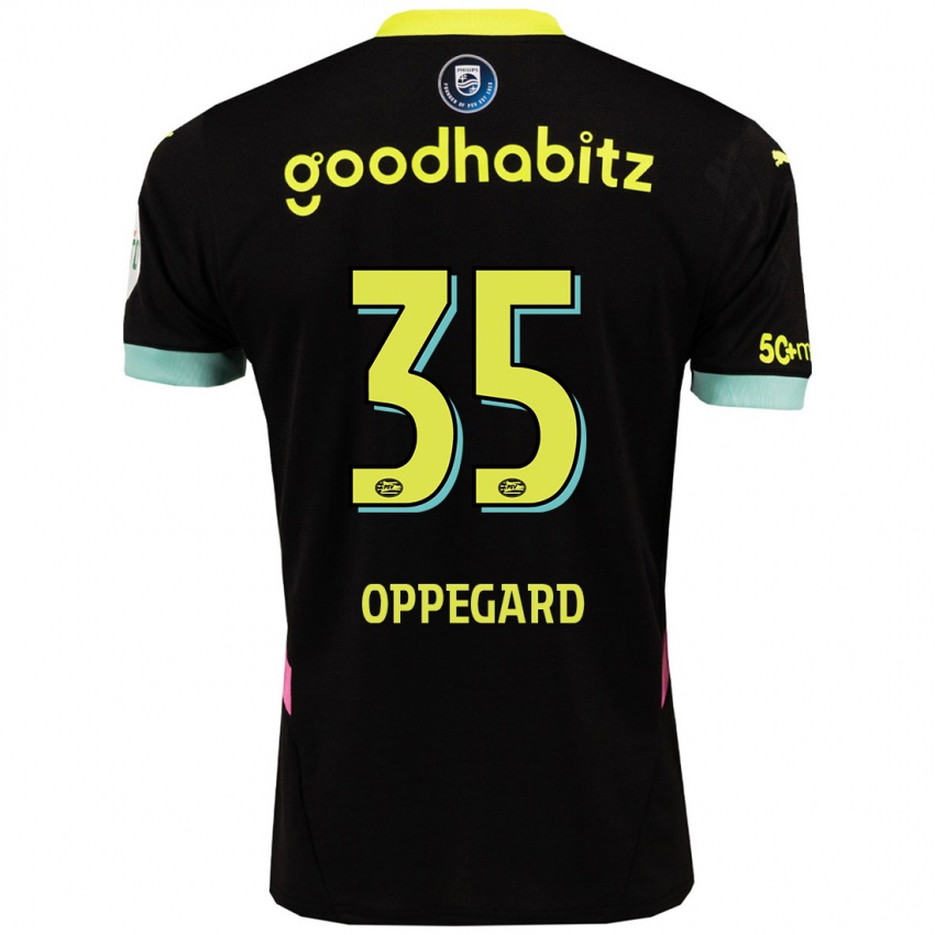 Niño Camiseta Fredrik Oppegard #35 Negro Amarillo 2ª Equipación 2024/25 La Camisa Argentina