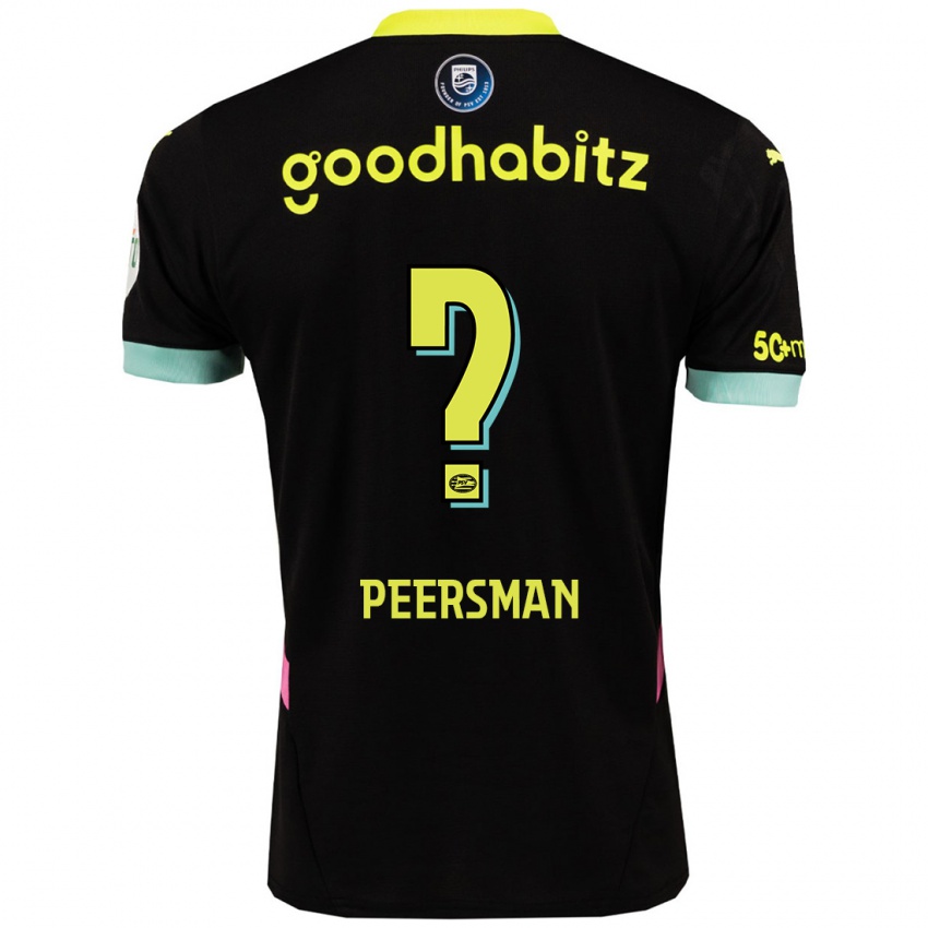 Niño Camiseta Kjell Peersman #0 Negro Amarillo 2ª Equipación 2024/25 La Camisa Argentina