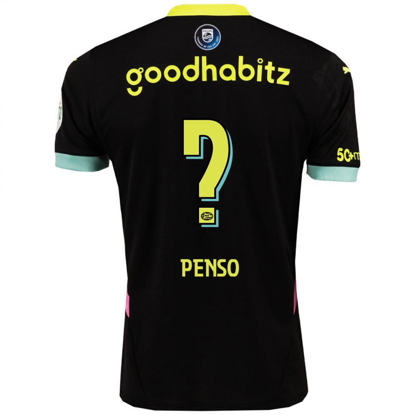 Niño Camiseta Kyano Penso #0 Negro Amarillo 2ª Equipación 2024/25 La Camisa Argentina