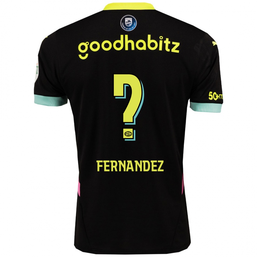 Niño Camiseta Noah Fernandez #0 Negro Amarillo 2ª Equipación 2024/25 La Camisa Argentina