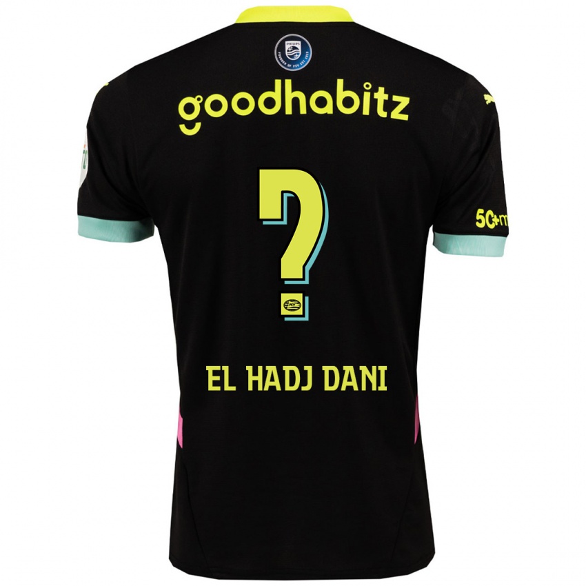 Niño Camiseta Soudais El Hadj Dani #0 Negro Amarillo 2ª Equipación 2024/25 La Camisa Argentina