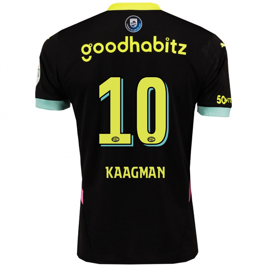 Niño Camiseta Inessa Kaagman #10 Negro Amarillo 2ª Equipación 2024/25 La Camisa Argentina