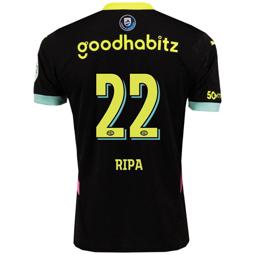 Niño Camiseta Chimera Ripa #22 Negro Amarillo 2ª Equipación 2024/25 La Camisa Argentina