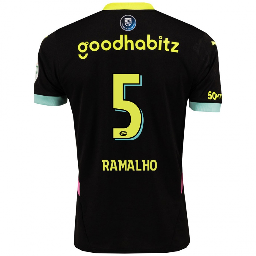 Niño Camiseta Andre Ramalho #5 Negro Amarillo 2ª Equipación 2024/25 La Camisa Argentina