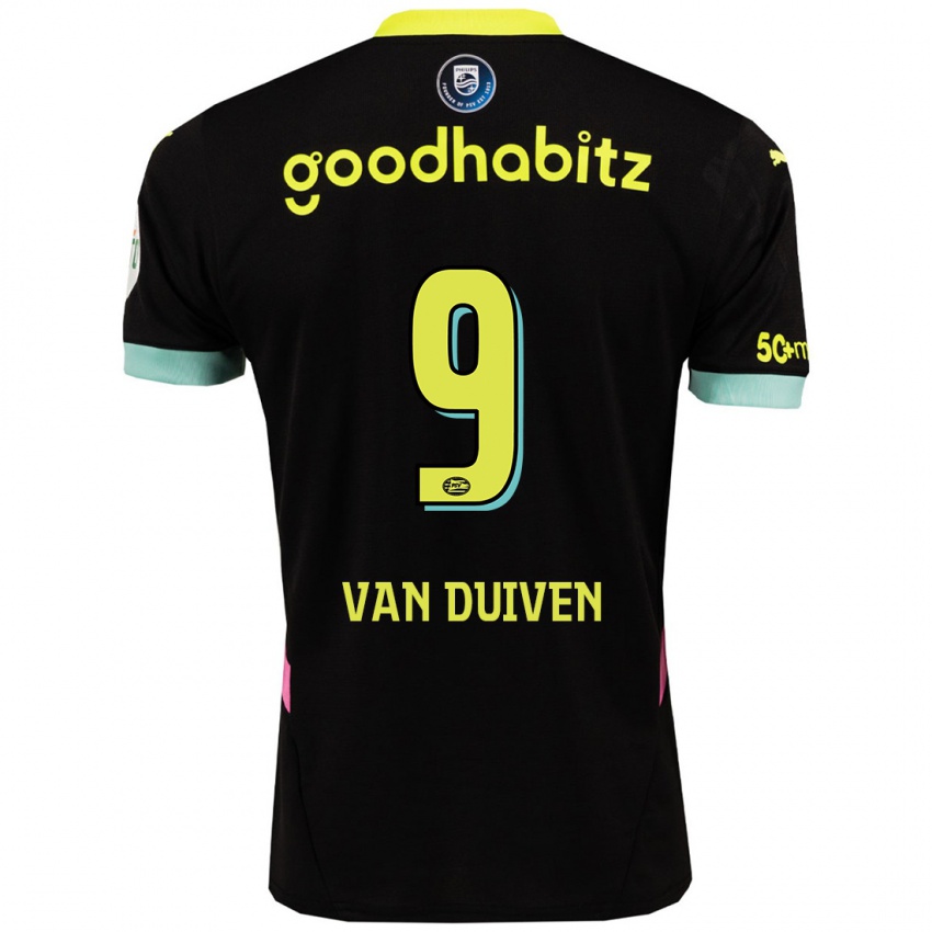 Niño Camiseta Jason Van Duiven #9 Negro Amarillo 2ª Equipación 2024/25 La Camisa Argentina