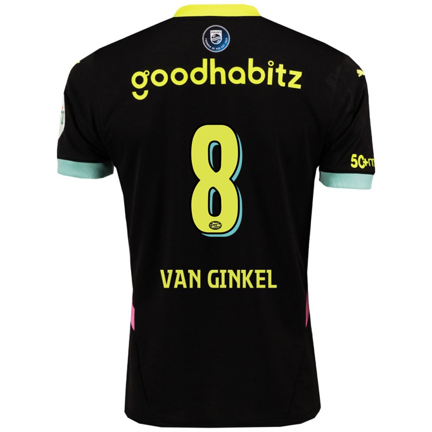 Niño Camiseta Marco Van Ginkel #8 Negro Amarillo 2ª Equipación 2024/25 La Camisa Argentina