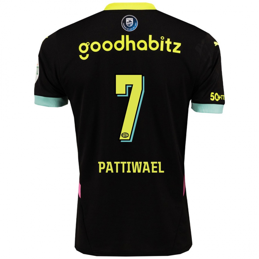 Niño Camiseta Naomi Pattiwael #7 Negro Amarillo 2ª Equipación 2024/25 La Camisa Argentina