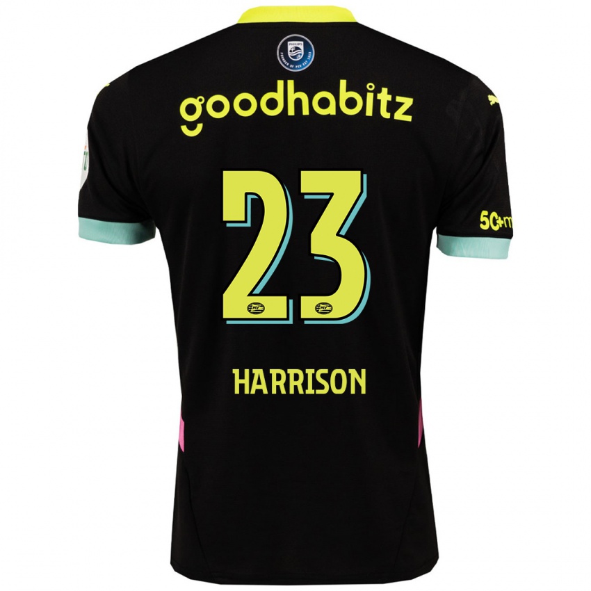 Niño Camiseta Amy Harrison #23 Negro Amarillo 2ª Equipación 2024/25 La Camisa Argentina