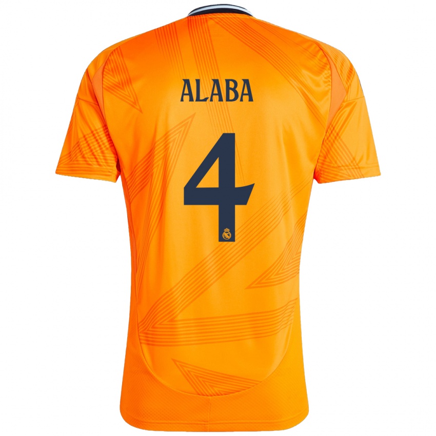 Niño Camiseta David Alaba #4 Naranja 2ª Equipación 2024/25 La Camisa Argentina