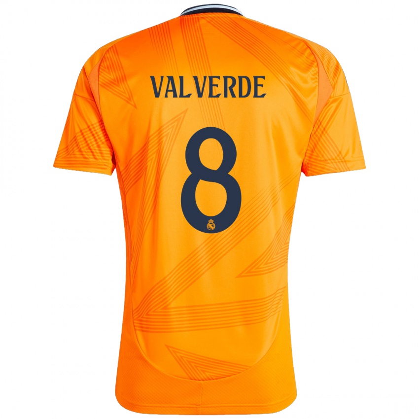 Niño Camiseta Federico Valverde #8 Naranja 2ª Equipación 2024/25 La Camisa Argentina