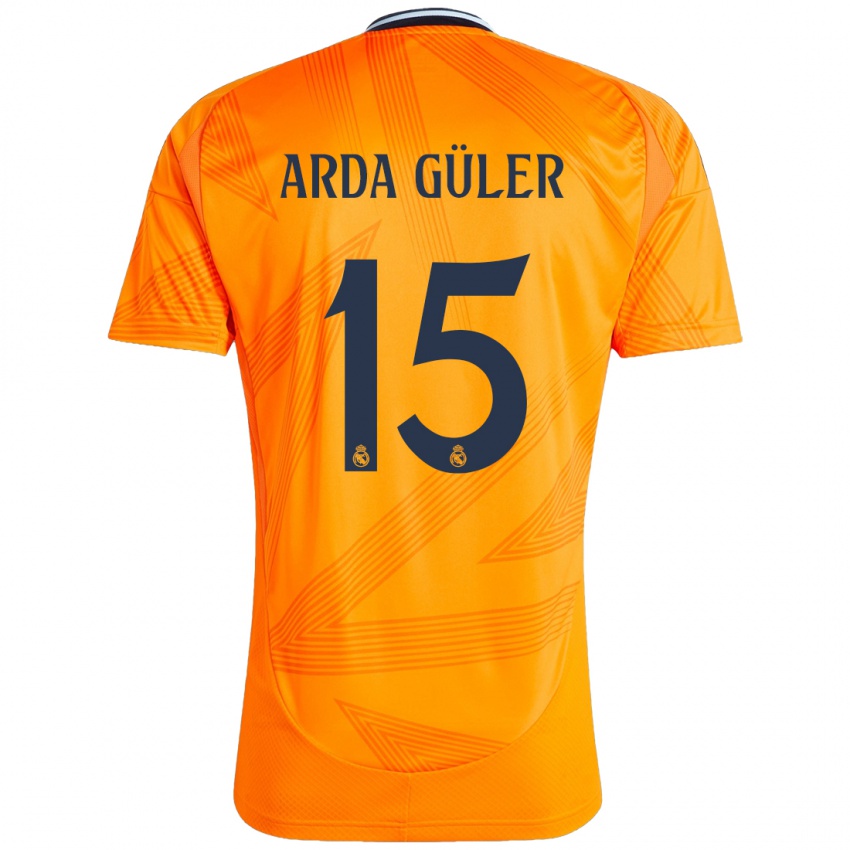 Niño Camiseta Arda Güler #15 Naranja 2ª Equipación 2024/25 La Camisa Argentina