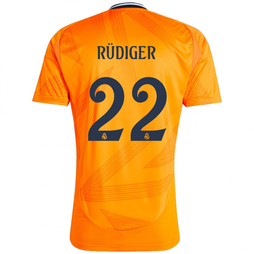 Niño Camiseta Antonio Rudiger #22 Naranja 2ª Equipación 2024/25 La Camisa Argentina