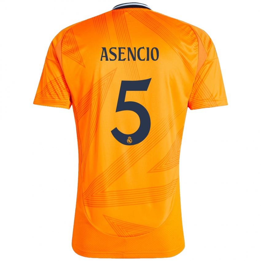 Niño Camiseta Raul Asencio #5 Naranja 2ª Equipación 2024/25 La Camisa Argentina