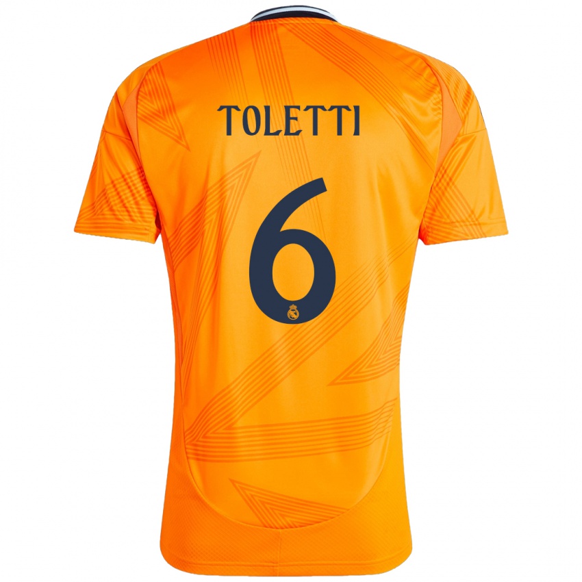 Niño Camiseta Sandie Toletti #6 Naranja 2ª Equipación 2024/25 La Camisa Argentina