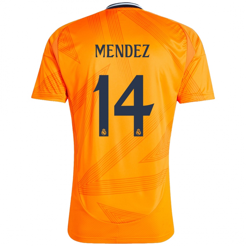 Niño Camiseta María Méndez #14 Naranja 2ª Equipación 2024/25 La Camisa Argentina