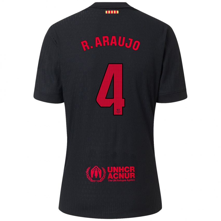 Niño Camiseta Ronald Araújo #4 Negro Rojo 2ª Equipación 2024/25 La Camisa Argentina