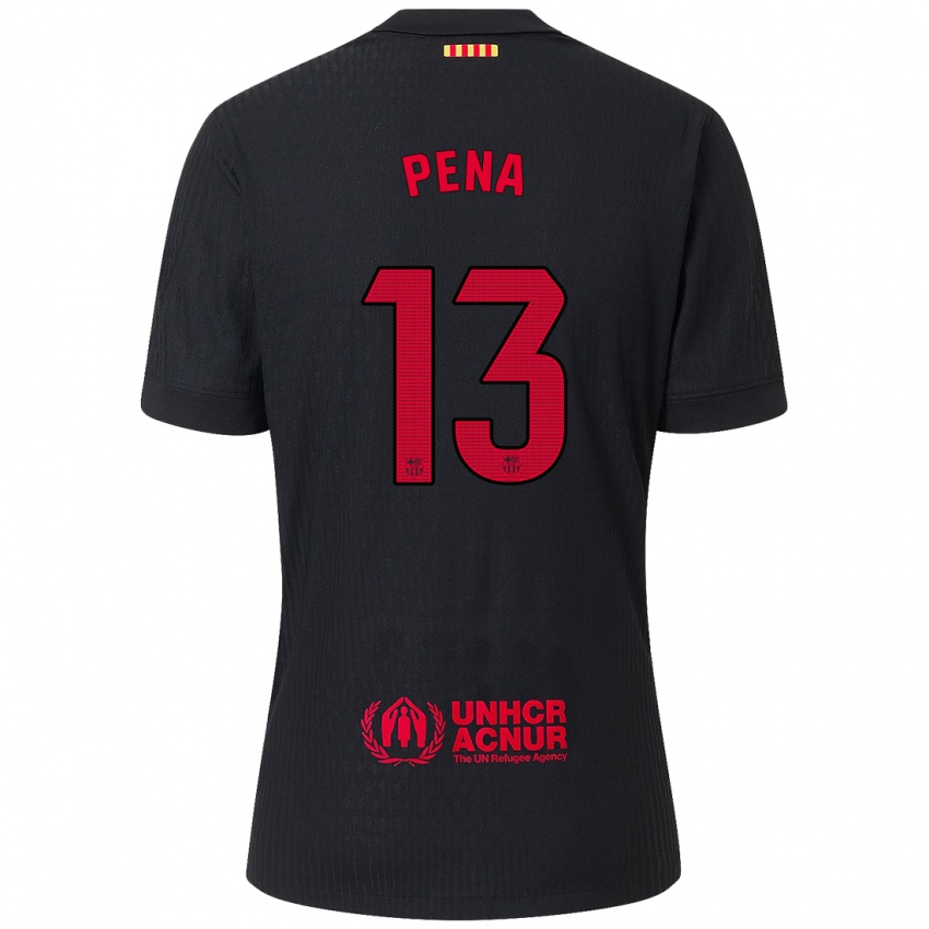 Niño Camiseta Inaki Pena #13 Negro Rojo 2ª Equipación 2024/25 La Camisa Argentina