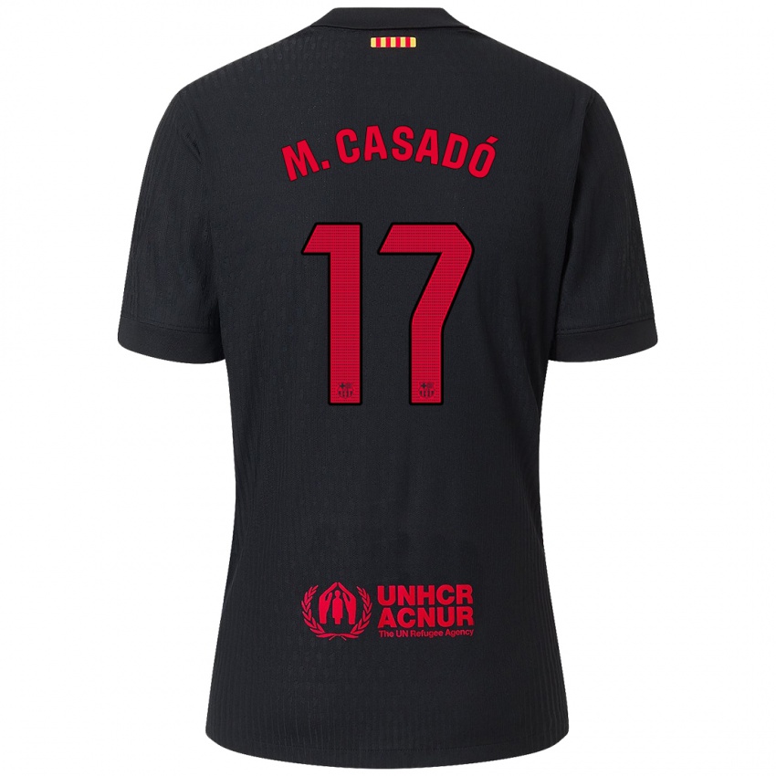 Niño Camiseta Marc Casado #17 Negro Rojo 2ª Equipación 2024/25 La Camisa Argentina