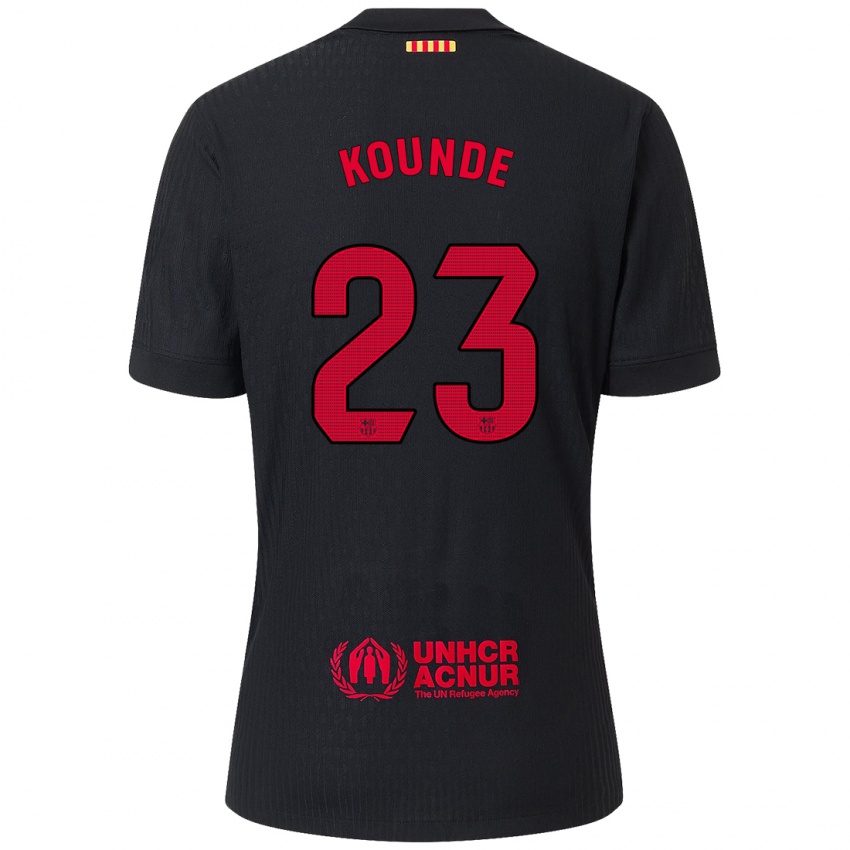 Niño Camiseta Jules Kounde #23 Negro Rojo 2ª Equipación 2024/25 La Camisa Argentina