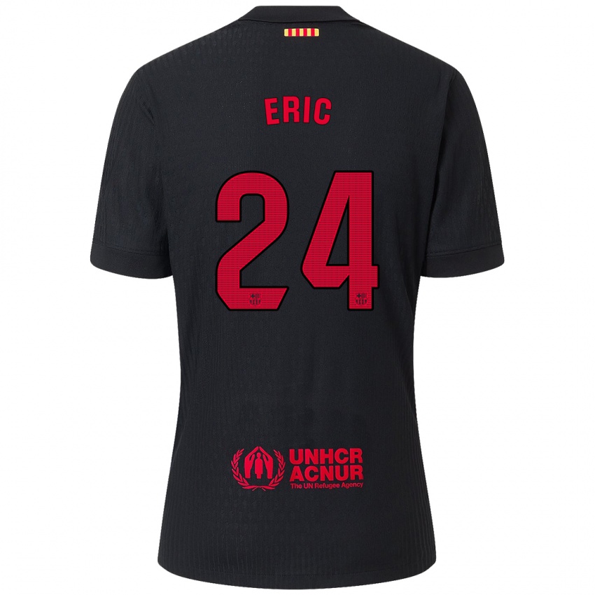 Niño Camiseta Eric Garcia #24 Negro Rojo 2ª Equipación 2024/25 La Camisa Argentina