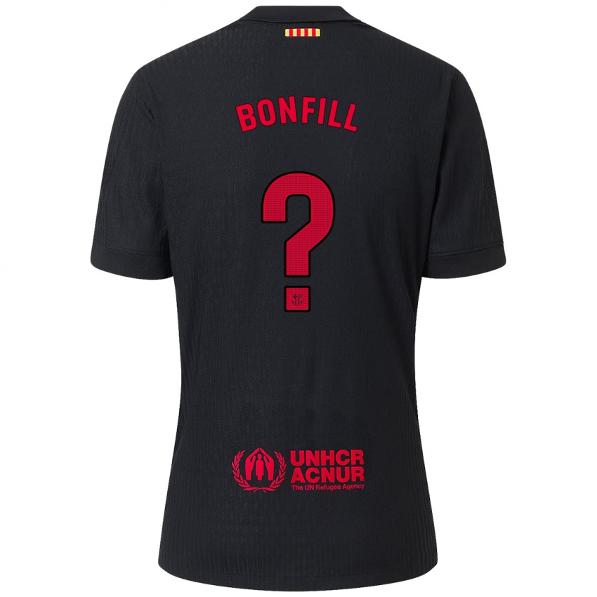 Niño Camiseta Max Bonfill #0 Negro Rojo 2ª Equipación 2024/25 La Camisa Argentina