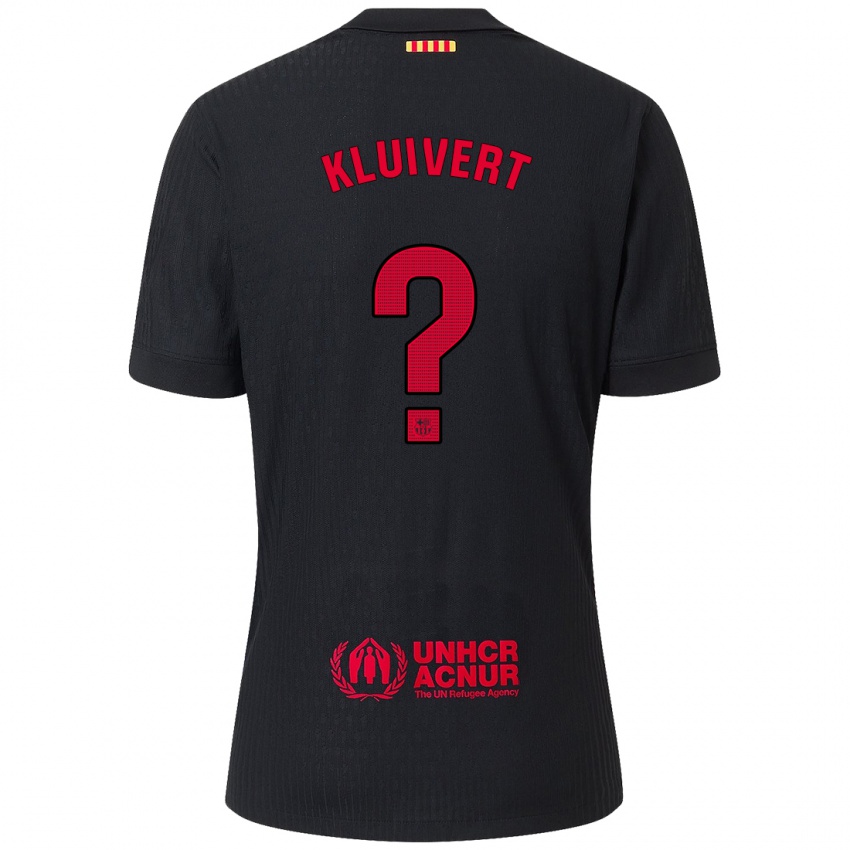 Niño Camiseta Shane Kluivert #0 Negro Rojo 2ª Equipación 2024/25 La Camisa Argentina