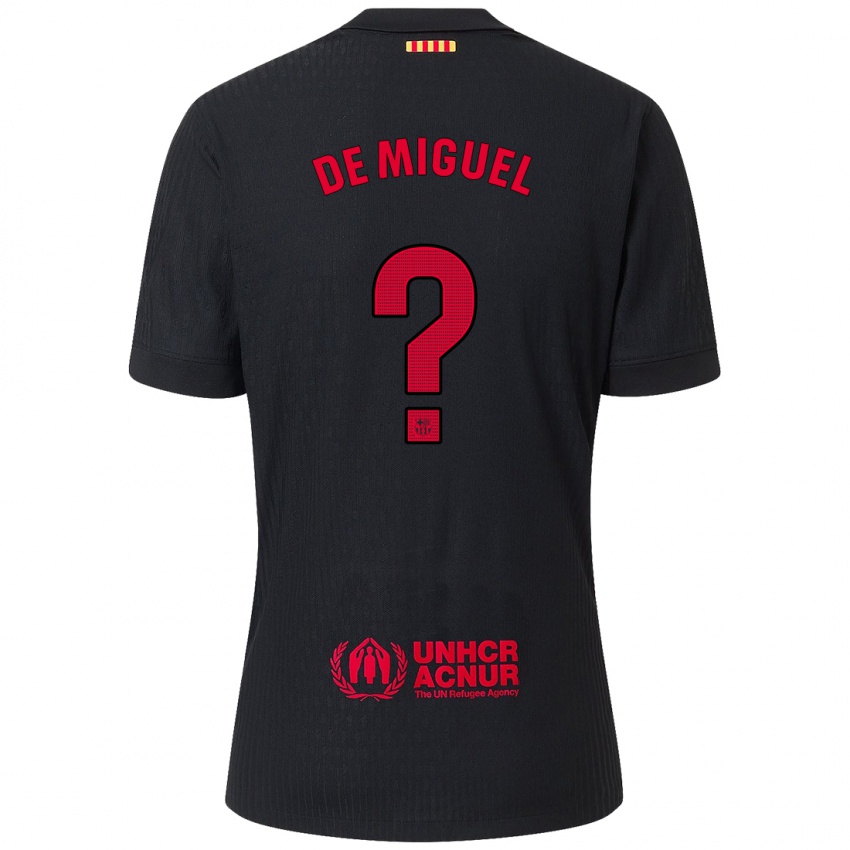 Niño Camiseta Carlos De Miguel #0 Negro Rojo 2ª Equipación 2024/25 La Camisa Argentina