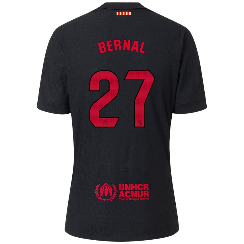 Niño Camiseta Marc Bernal #27 Negro Rojo 2ª Equipación 2024/25 La Camisa Argentina