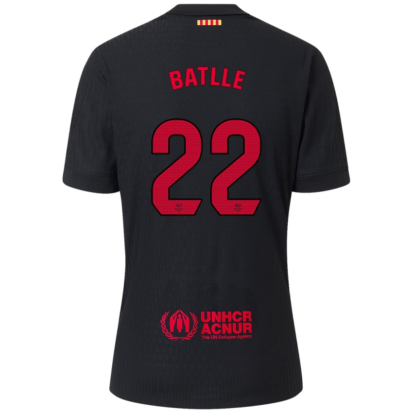 Niño Camiseta Ona Batlle #22 Negro Rojo 2ª Equipación 2024/25 La Camisa Argentina