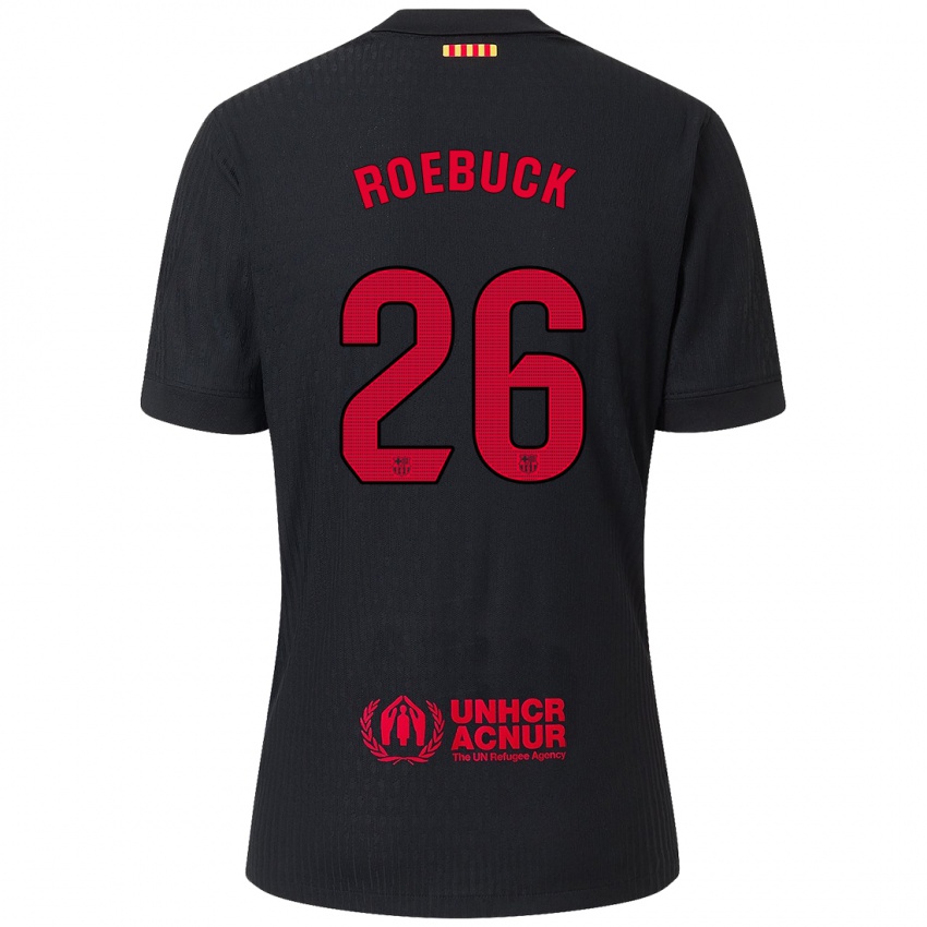 Niño Camiseta Ellie Roebuck #26 Negro Rojo 2ª Equipación 2024/25 La Camisa Argentina