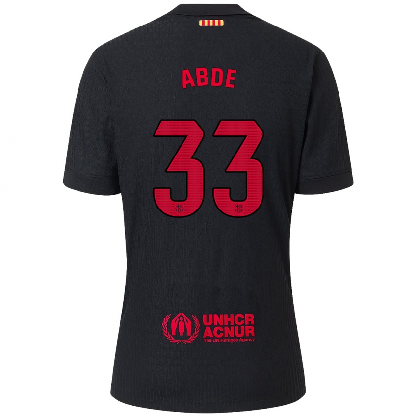 Niño Camiseta Ez Abde #33 Negro Rojo 2ª Equipación 2024/25 La Camisa Argentina