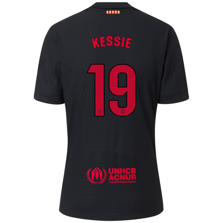 Niño Camiseta Franck Kessie #19 Negro Rojo 2ª Equipación 2024/25 La Camisa Argentina