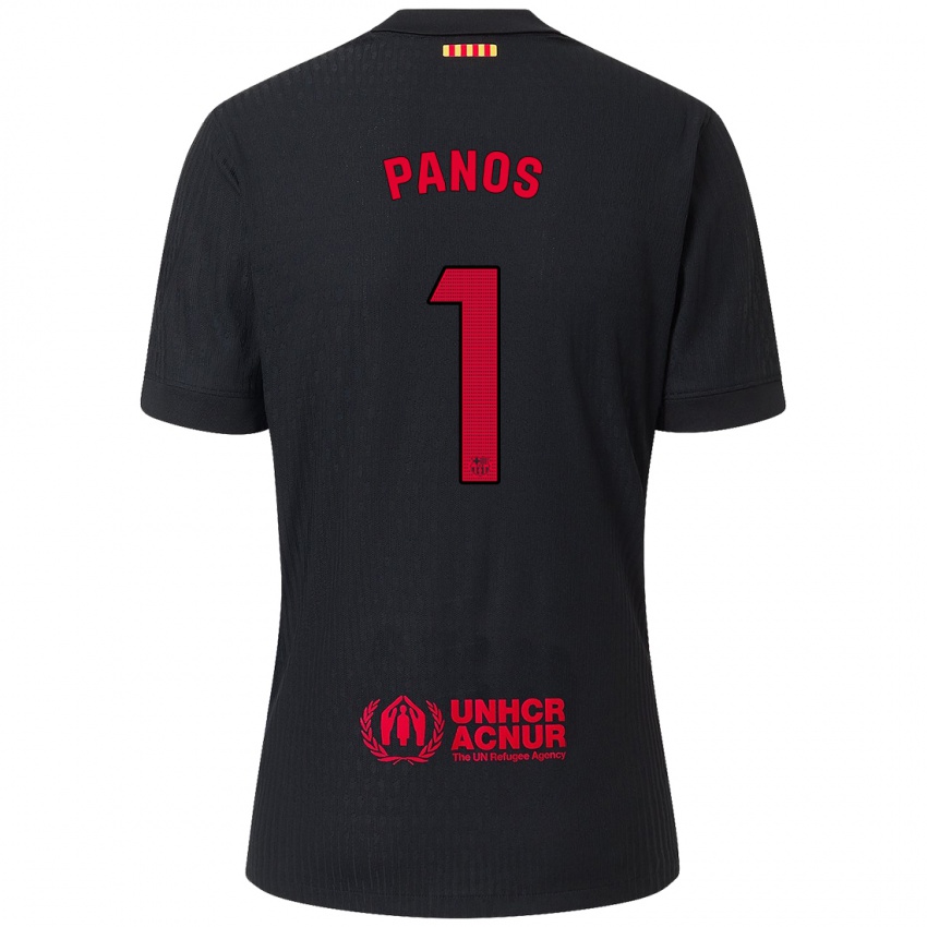 Niño Camiseta Sandra Panos #1 Negro Rojo 2ª Equipación 2024/25 La Camisa Argentina