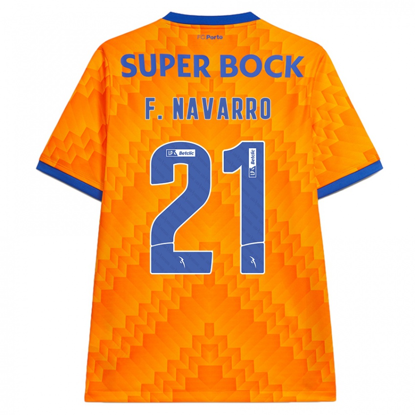 Niño Camiseta Fran Navarro #21 Naranja 2ª Equipación 2024/25 La Camisa Argentina