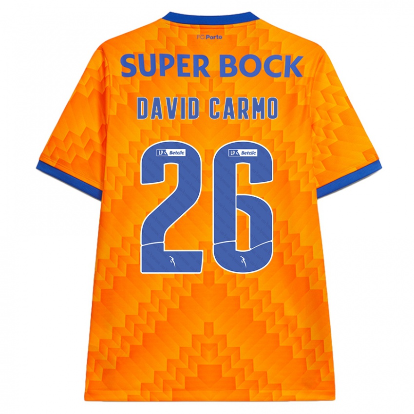 Niño Camiseta David Carmo #26 Naranja 2ª Equipación 2024/25 La Camisa Argentina