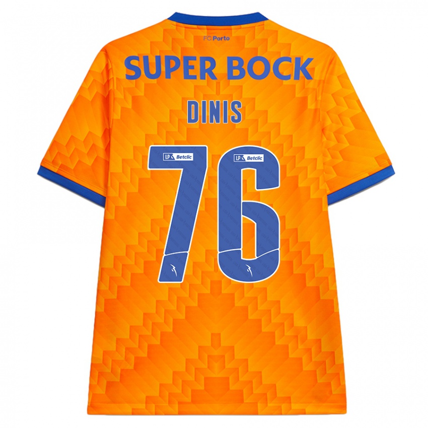 Niño Camiseta Dinis #76 Naranja 2ª Equipación 2024/25 La Camisa Argentina