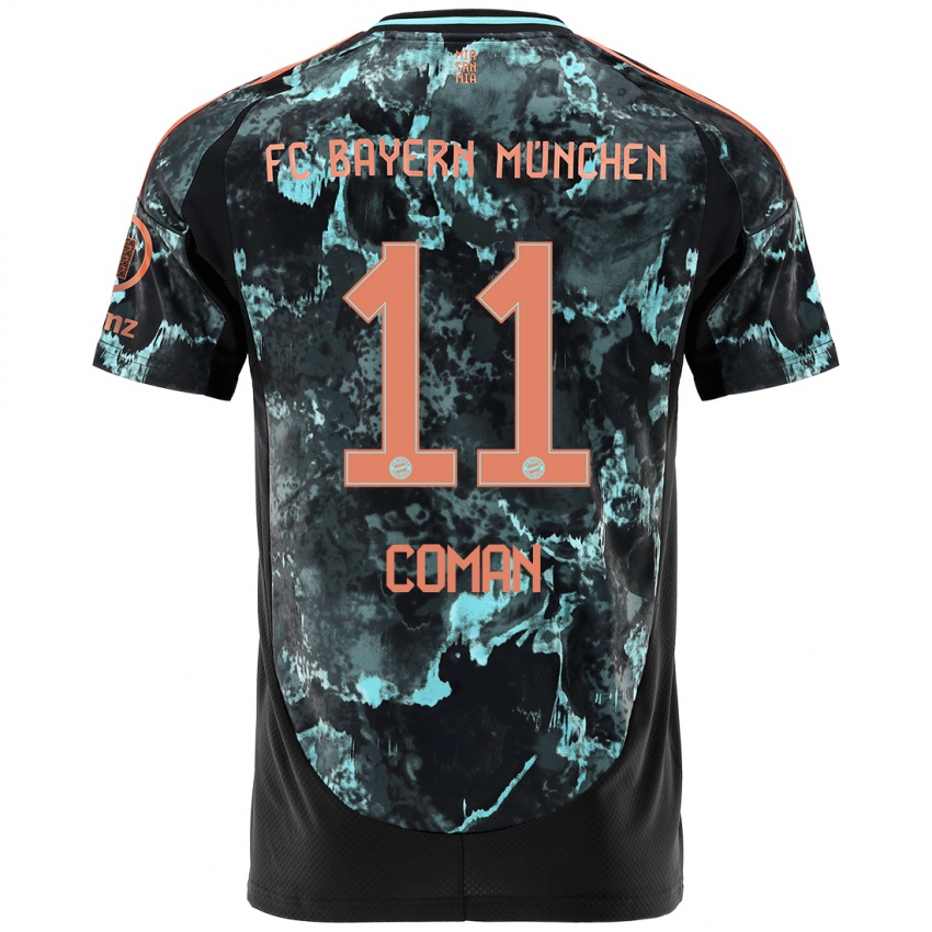 Niño Camiseta Kingsley Coman #11 Negro 2ª Equipación 2024/25 La Camisa Argentina