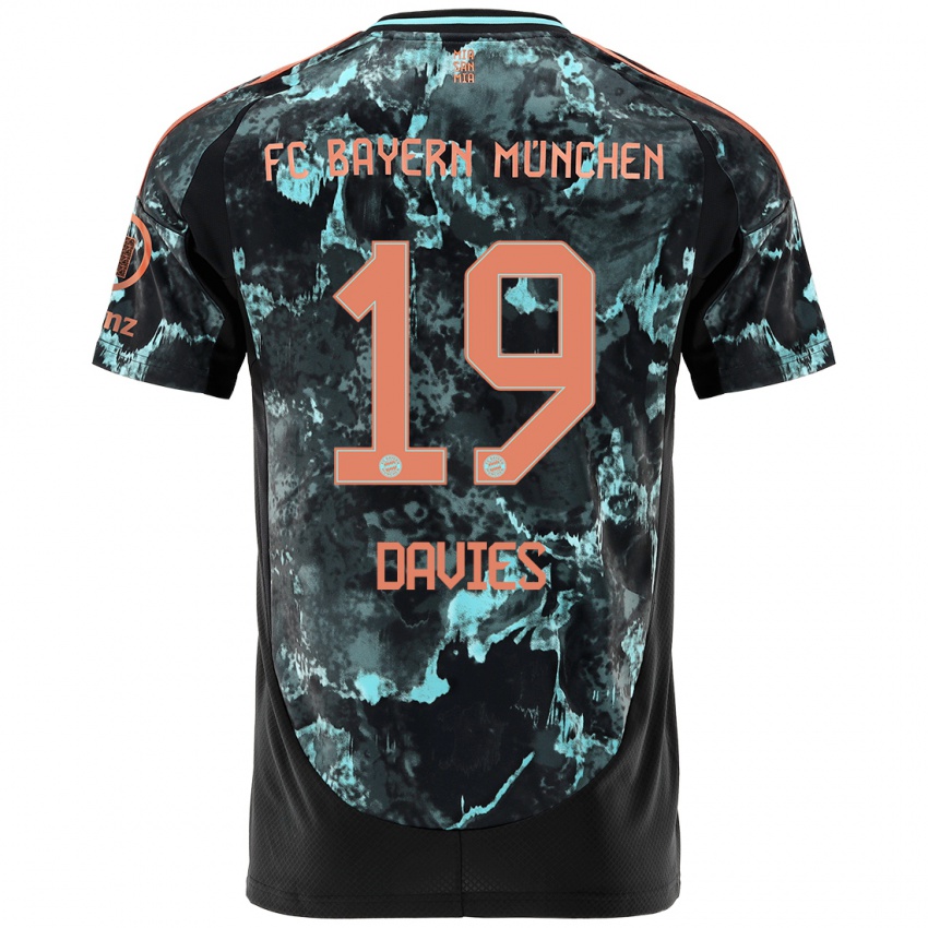 Niño Camiseta Alphonso Davies #19 Negro 2ª Equipación 2024/25 La Camisa Argentina