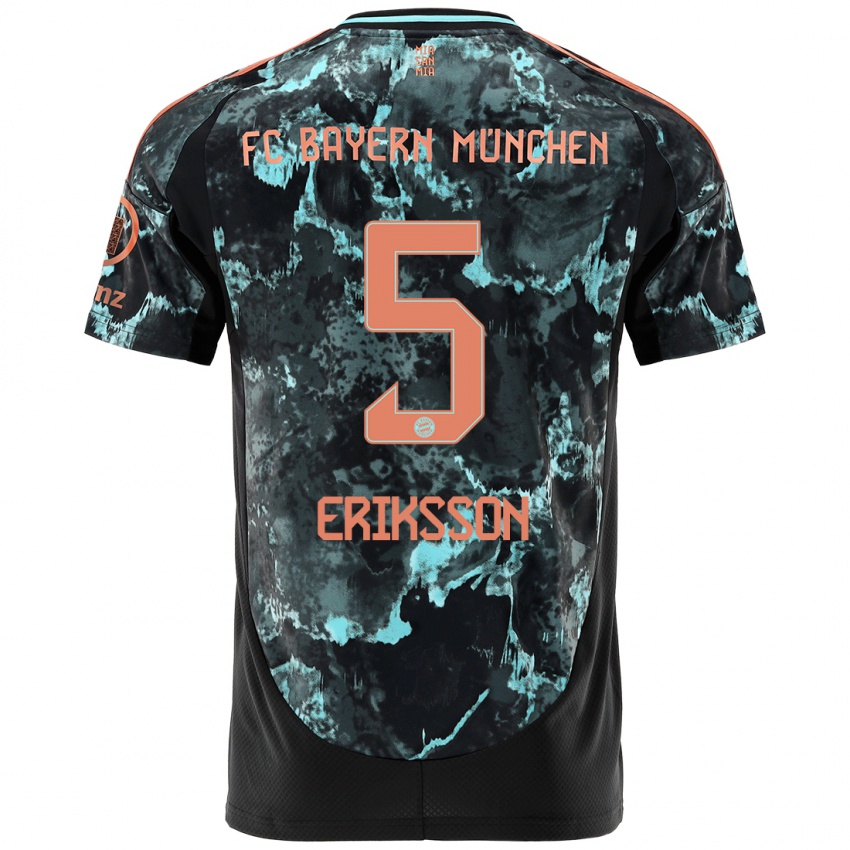 Niño Camiseta Magdalena Eriksson #5 Negro 2ª Equipación 2024/25 La Camisa Argentina