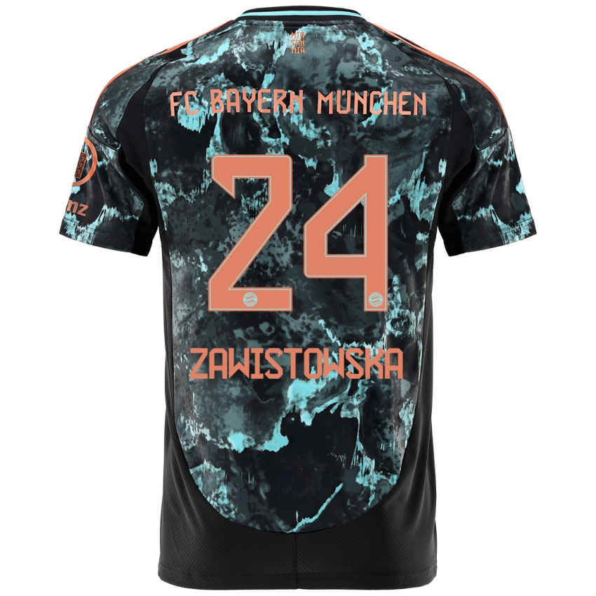 Niño Camiseta Weronika Zawistowska #24 Negro 2ª Equipación 2024/25 La Camisa Argentina